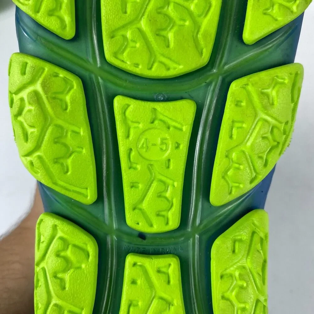 Wonder Nation Water Jelly Beach Shoes Unisex Kids 4-5‎ Clear Blue Green Slip-On